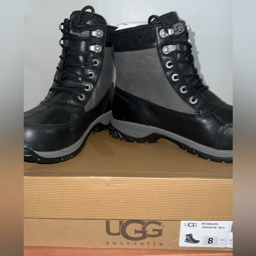 UGG Australia Eaglin Stout Black Men's Boots- BLK & Gray - Picture 7 of 14